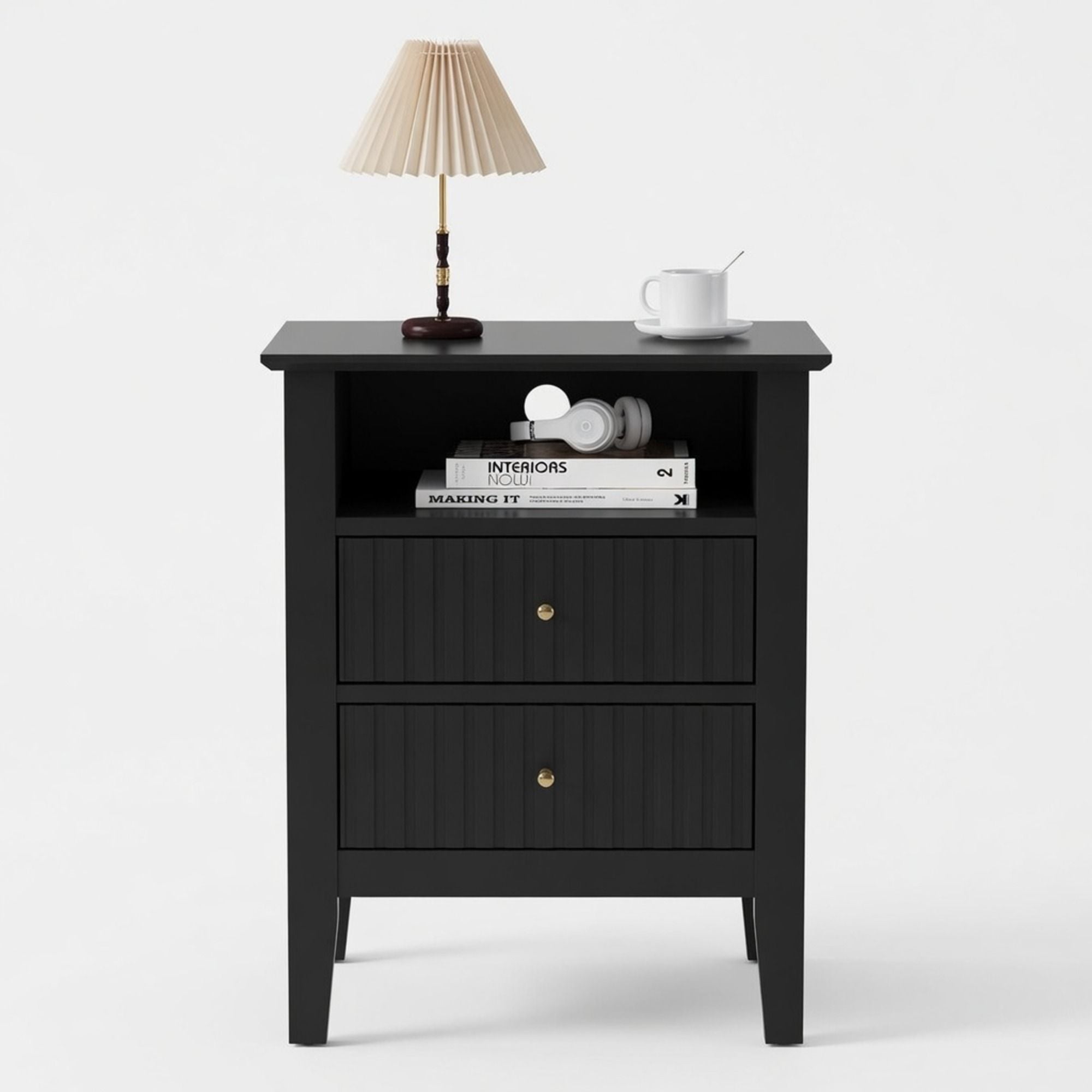 Fluted Nightstand With 2 Drawers by HouseOfZazla