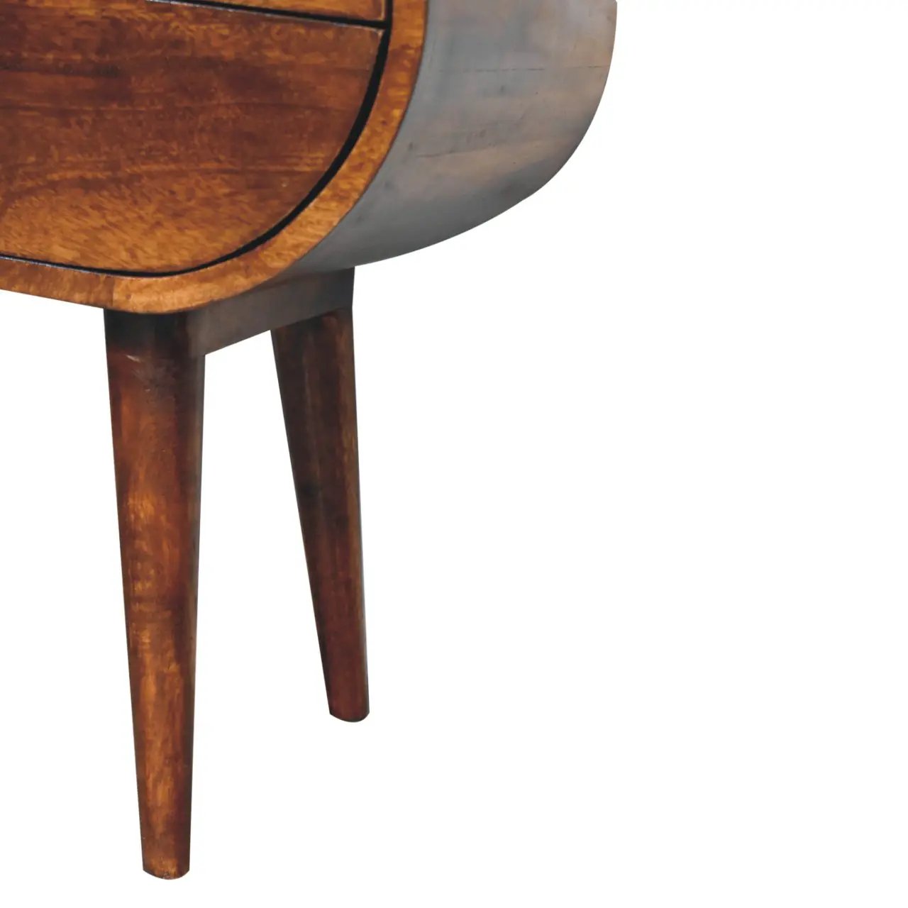 Solid Wood Large Chestnut Circular Bedside Table by HouseOfZazla