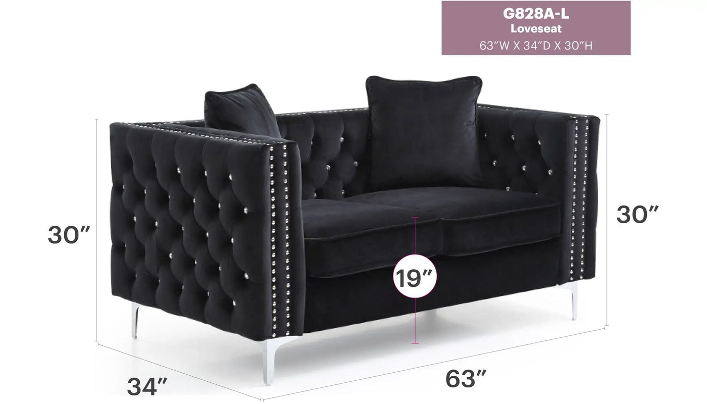 Elegant Track Arm Loveseat by HouseOfZazla