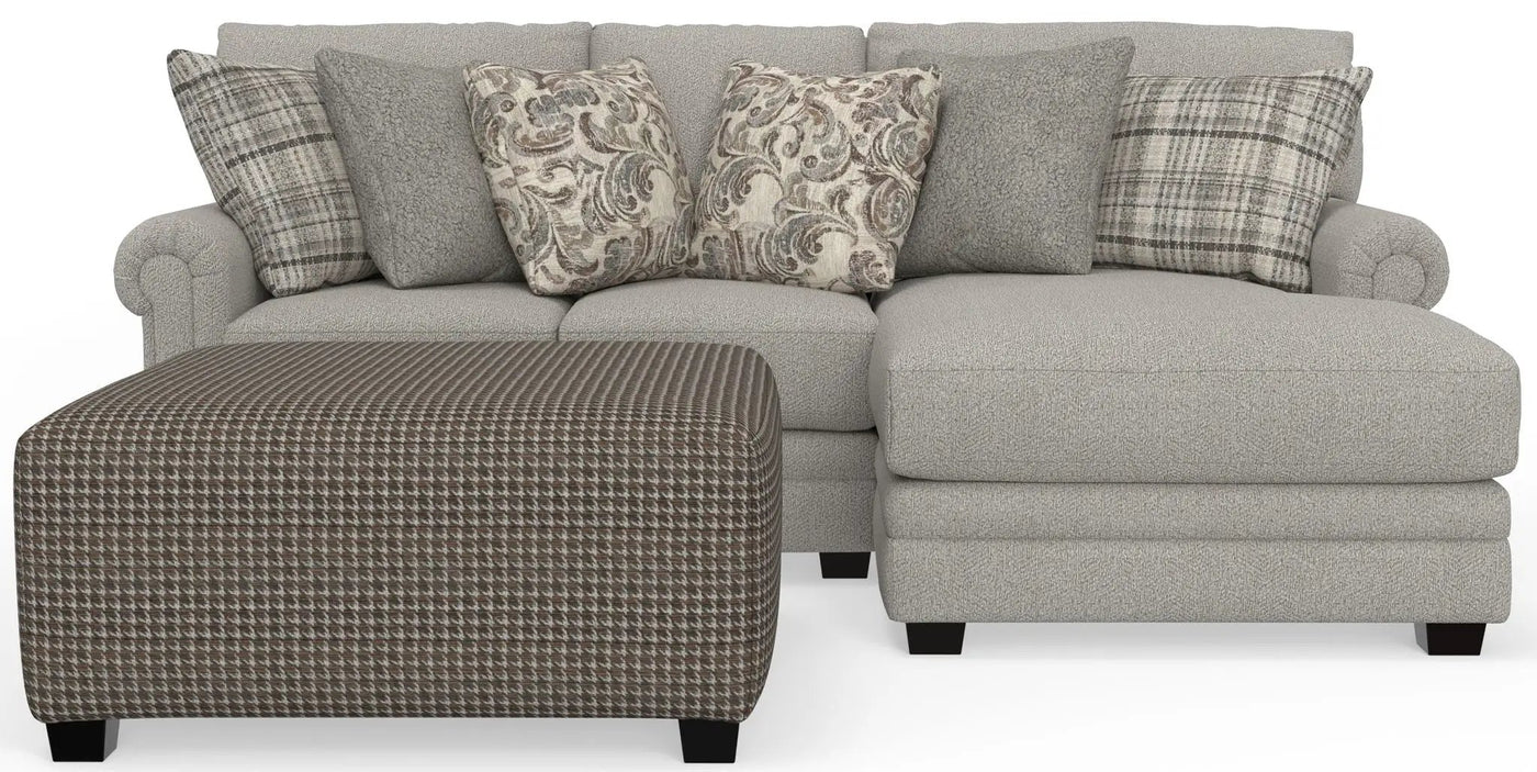 Livingston - Sectional With Comfort Coil Seating, 40" Cocktail Ottoman And Accent Pillows Included by Unique Piece Furniture