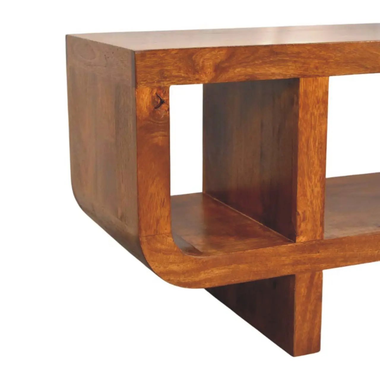 Solid Wood Orion Curved Media Unit by HouseOfZazla