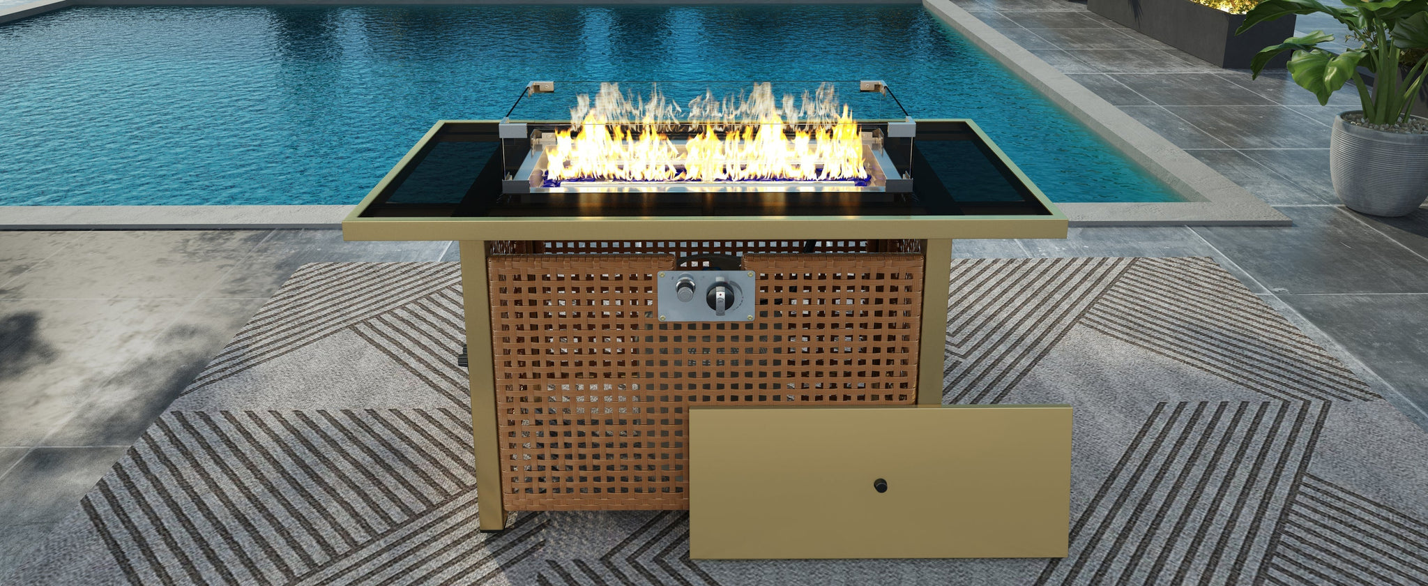 K&K 43' Propane Gas Fire Pit Table by HouseOfZazla