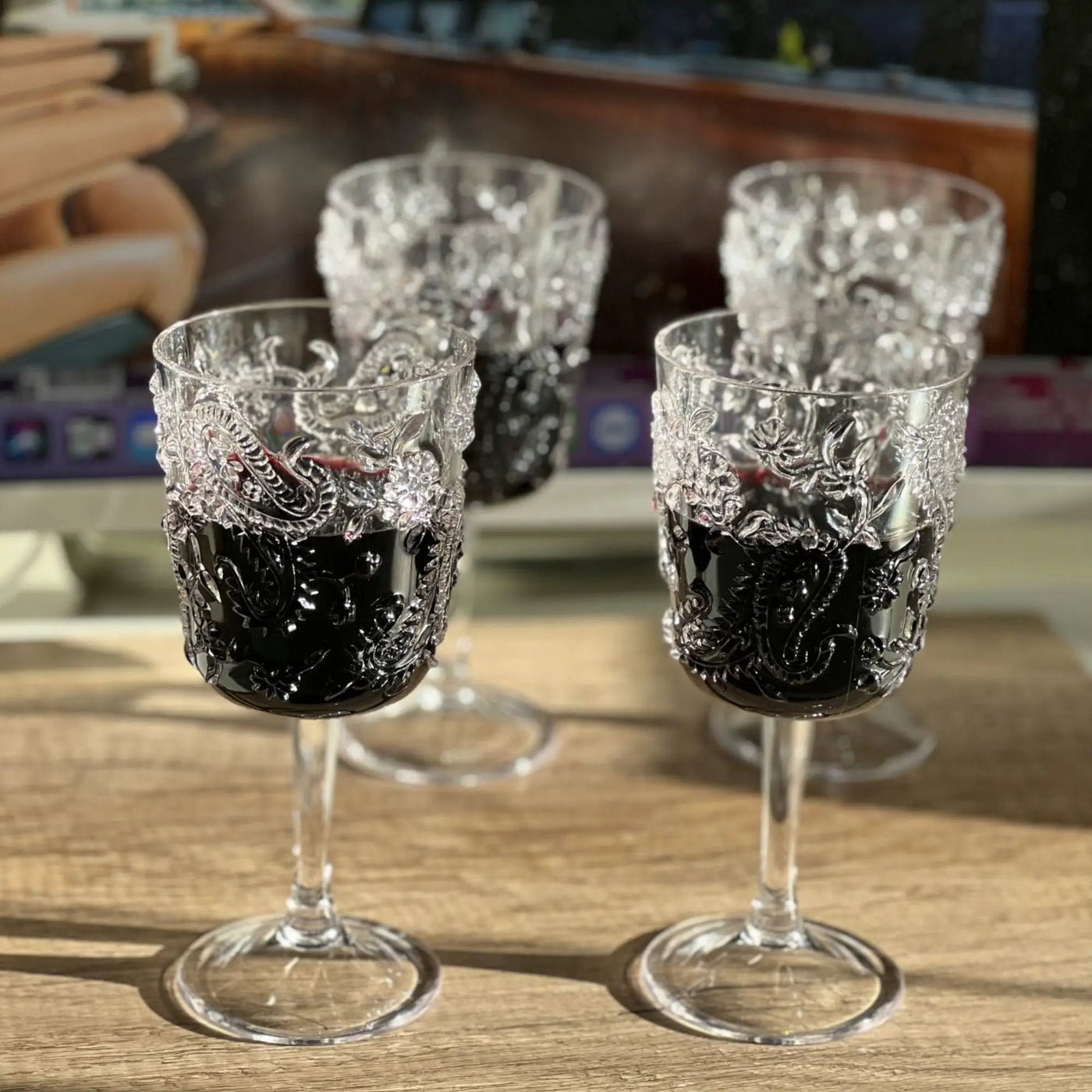 Paisley Acrylic Wine Glasses (Set of 4) by HouseOfZazla