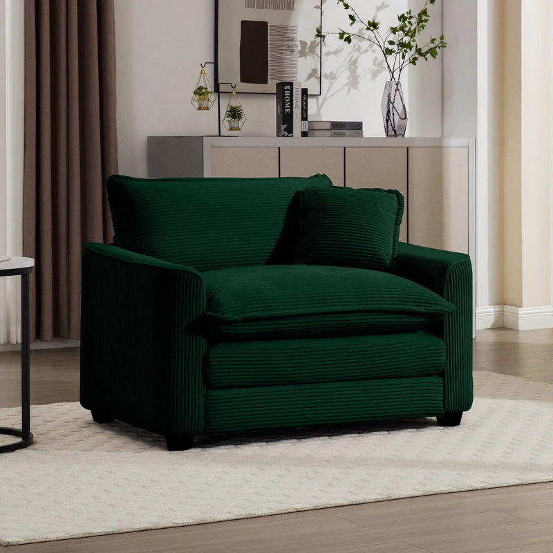 Modern Classic Fabric Single Chair Deep Seat Sofa With Pillow by HouseOfZazla