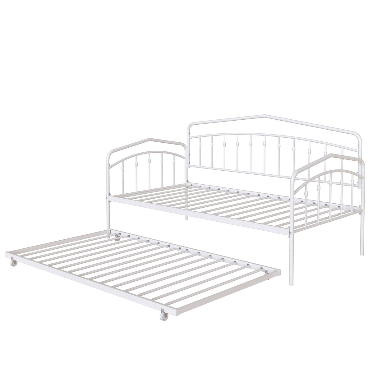 Fox Daybed With Twin Trundle - Metal Frame, Black or White, photo 26 of 29