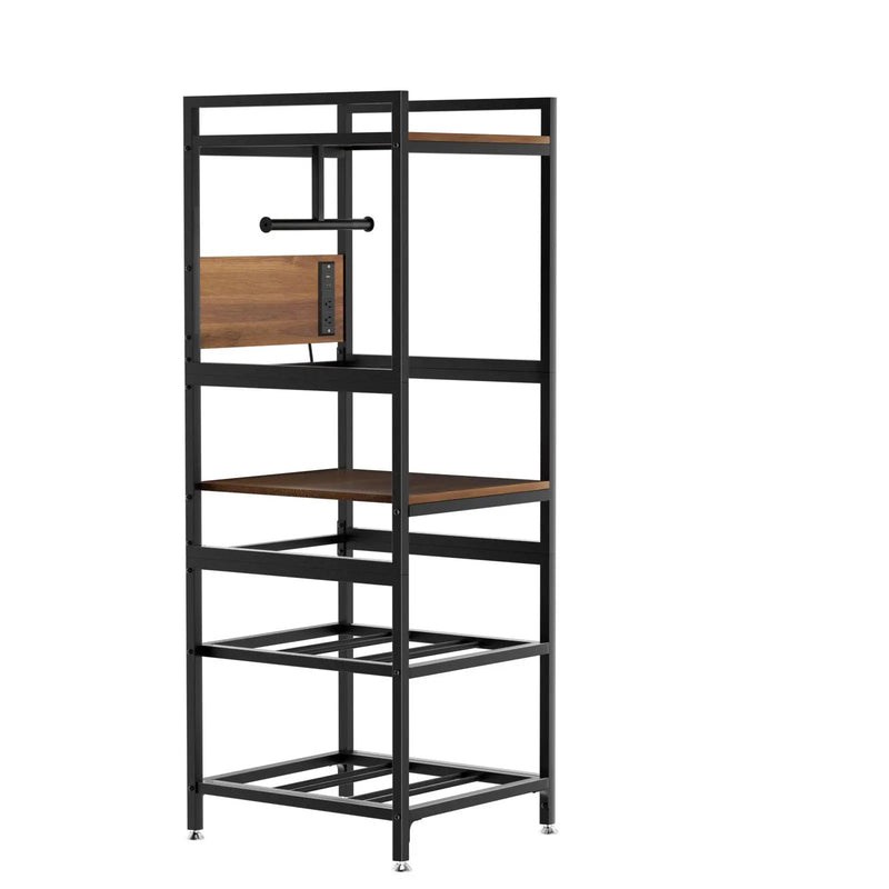 3D Printer Stand With Filament Storage, T-Type Holder, Built In Power Panelб Open Frame Printer Workstation - Black by HouseOfZazla
