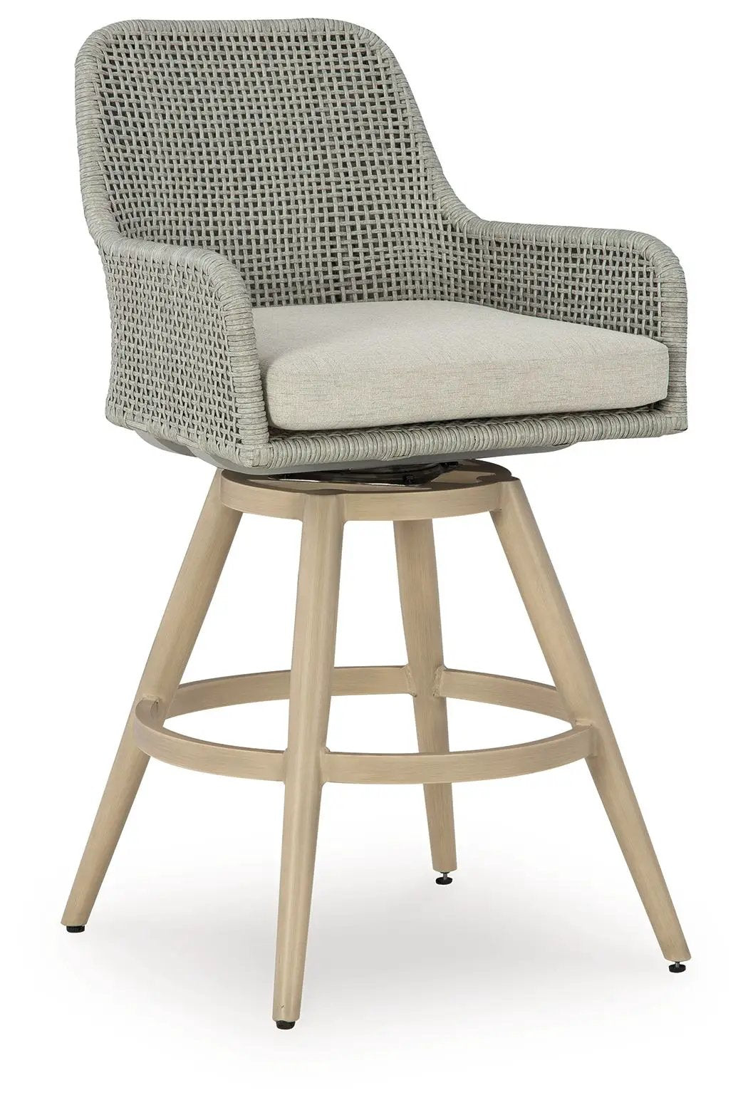 Seton Creek - Barstool With Cushion (Set of 2) - Beige / Gray by Unique Piece Furniture