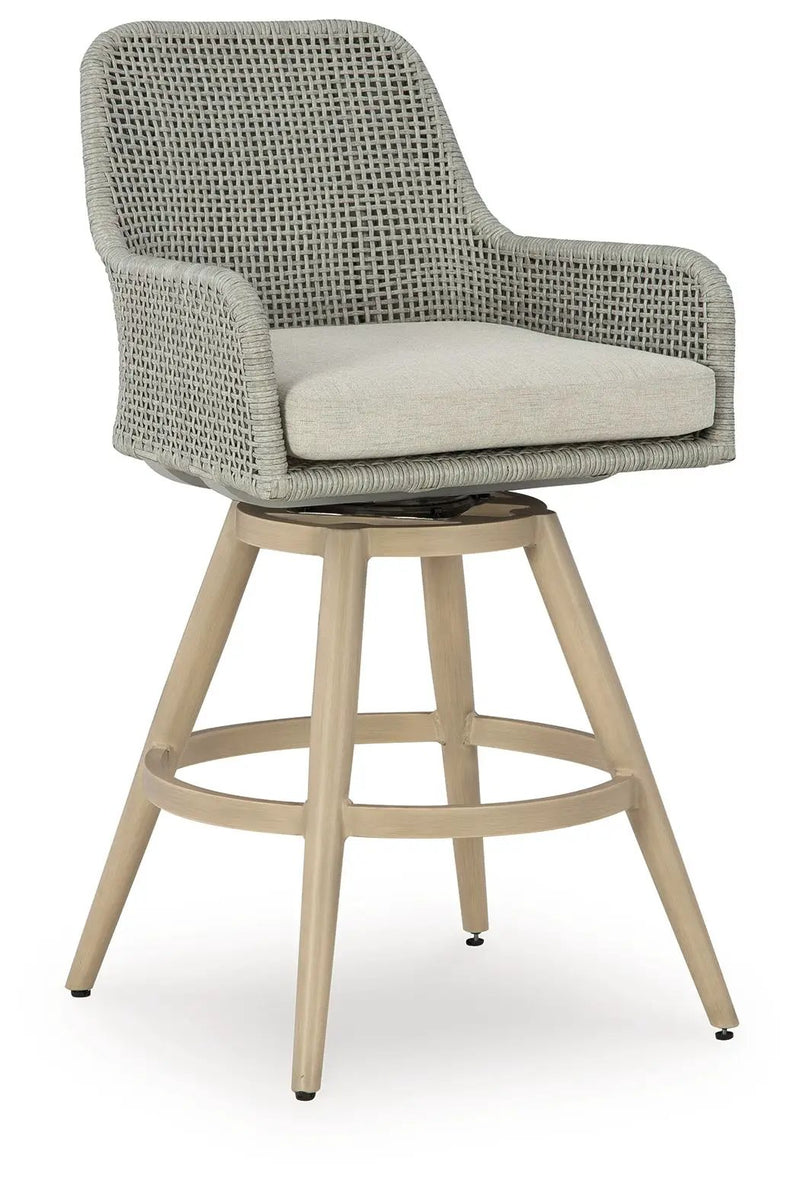 Seton Creek - Barstool With Cushion (Set of 2) - Beige / Gray by Unique Piece Furniture
