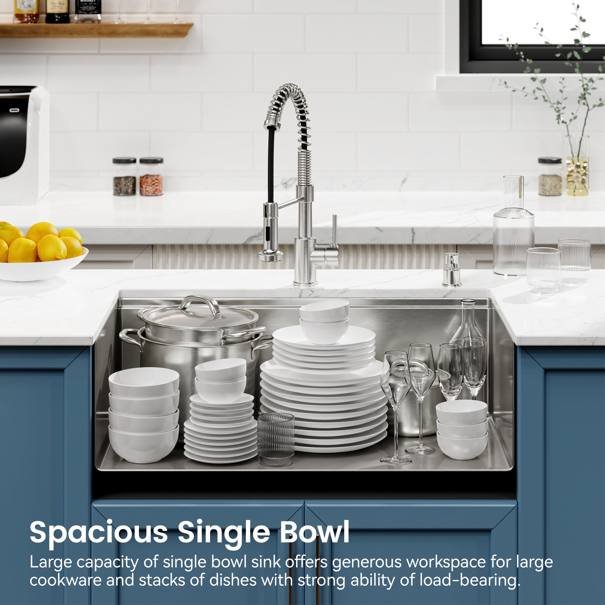 Stainless Steel Kitchen Sink, 30″x19″ Single Bowl, Undermount by HouseOfZazla