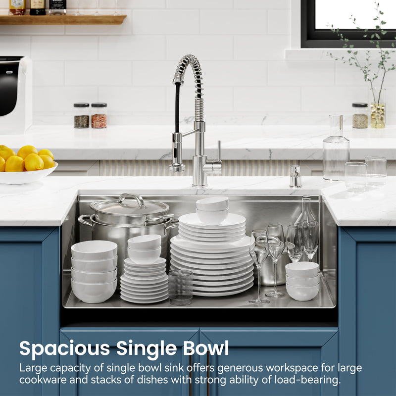 Stainless Steel Kitchen Sink, 30″x19″ Single Bowl, Undermount by HouseOfZazla