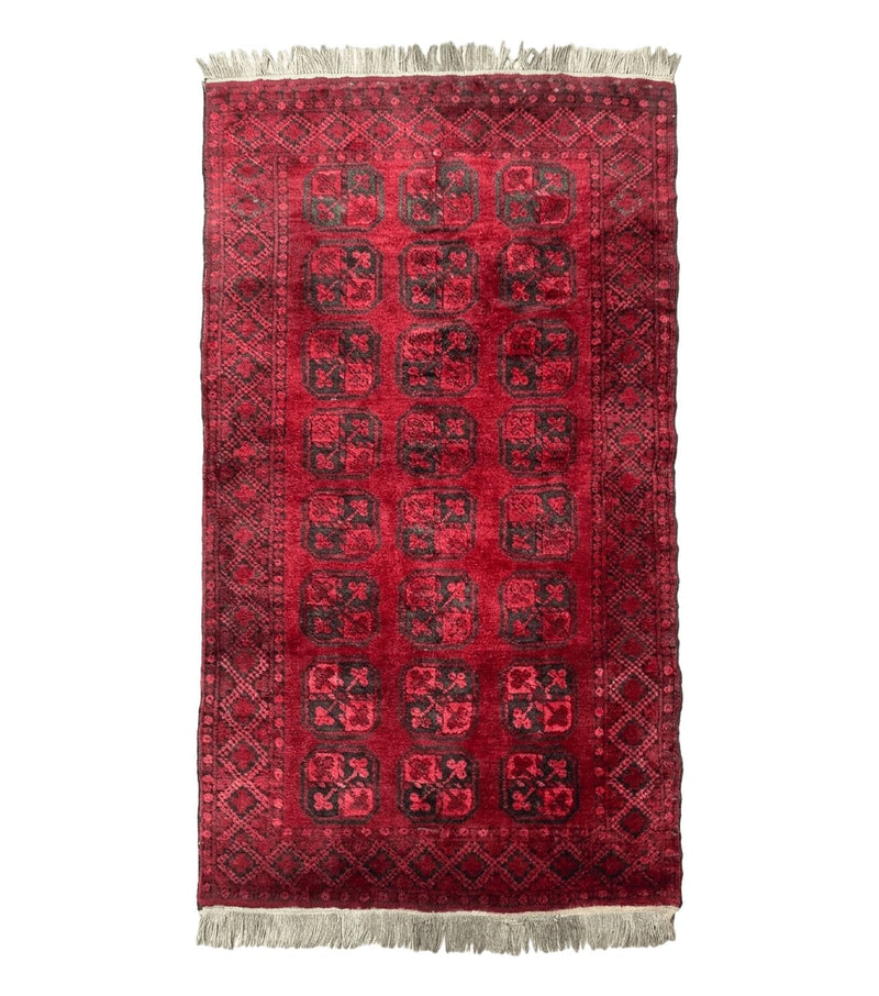 Afghan Turkoman Bokhara Bashir Rug 3x6, Red by Jewel Rugs