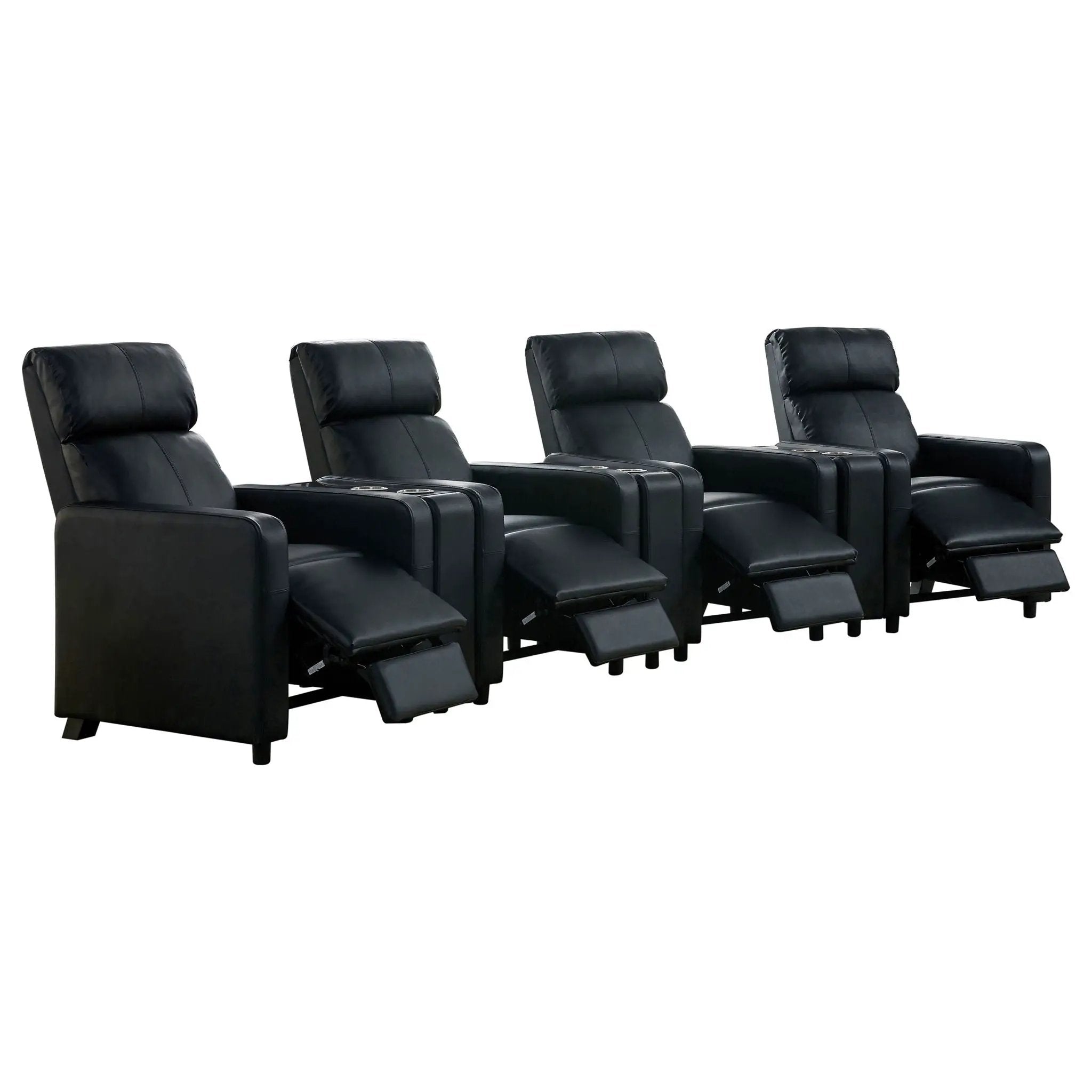 Toohey Upholstered Tufted Recliner Living Room Set Black by Unique Piece Furniture