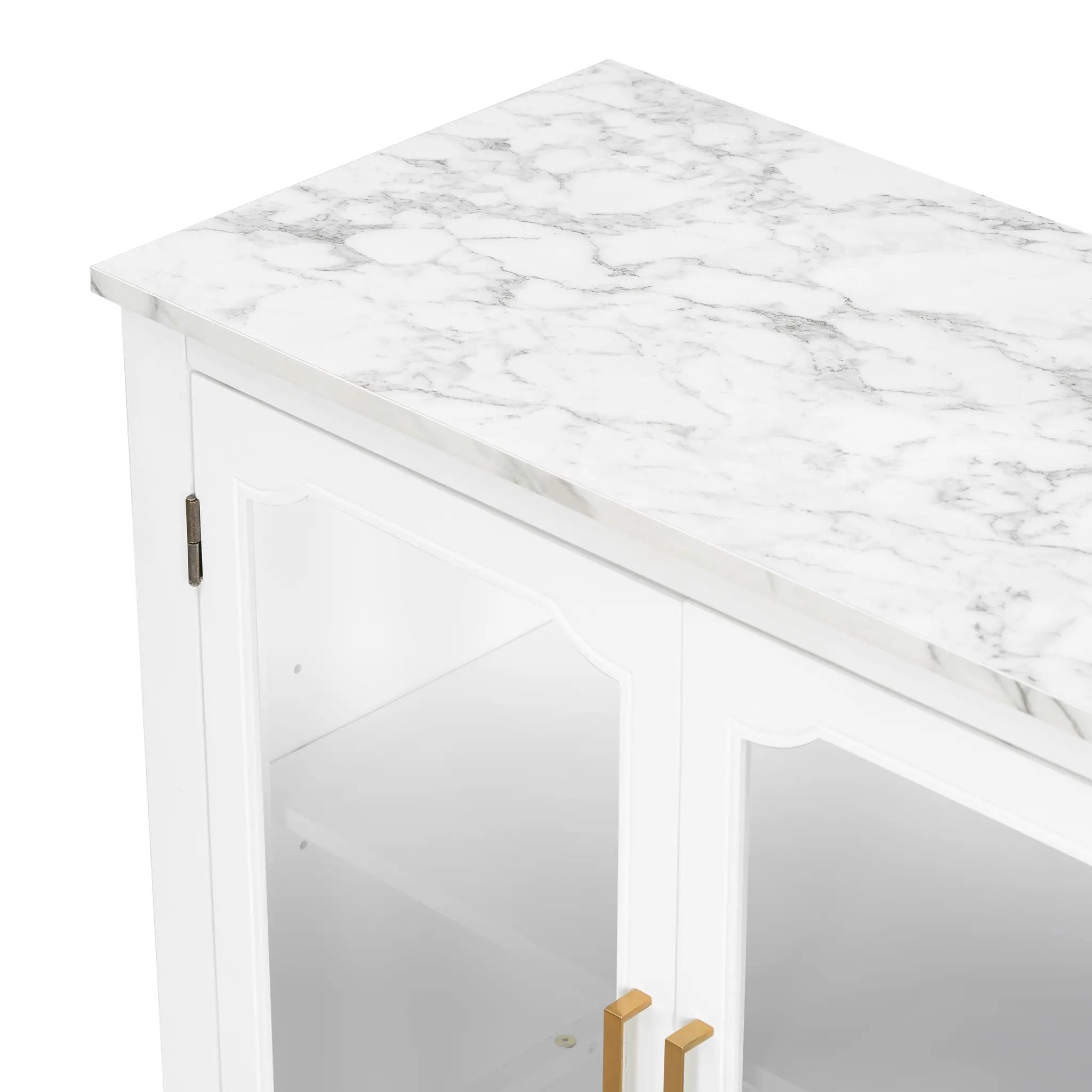 Storage Cabinet 3 Doors Stylish Style White by HouseOfZazla