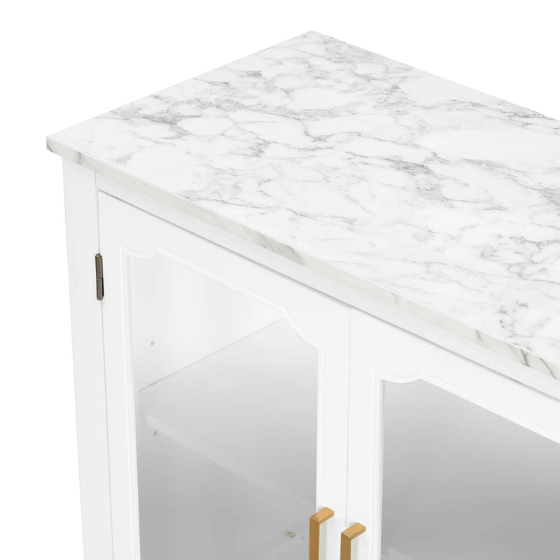 Storage Cabinet 3 Doors Stylish Style White by HouseOfZazla