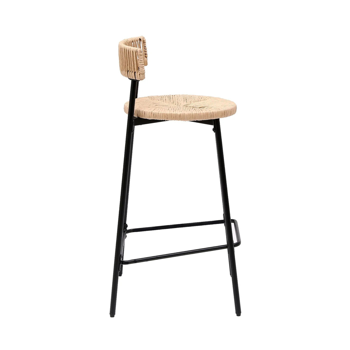 Boho Style Handwoven Paper Rope Counter Stools (Set of 2) by HouseOfZazla