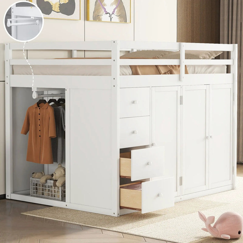Loft Bed With Built In Wardrobes, Cabinets And Drawers by Unique Piece Furniture