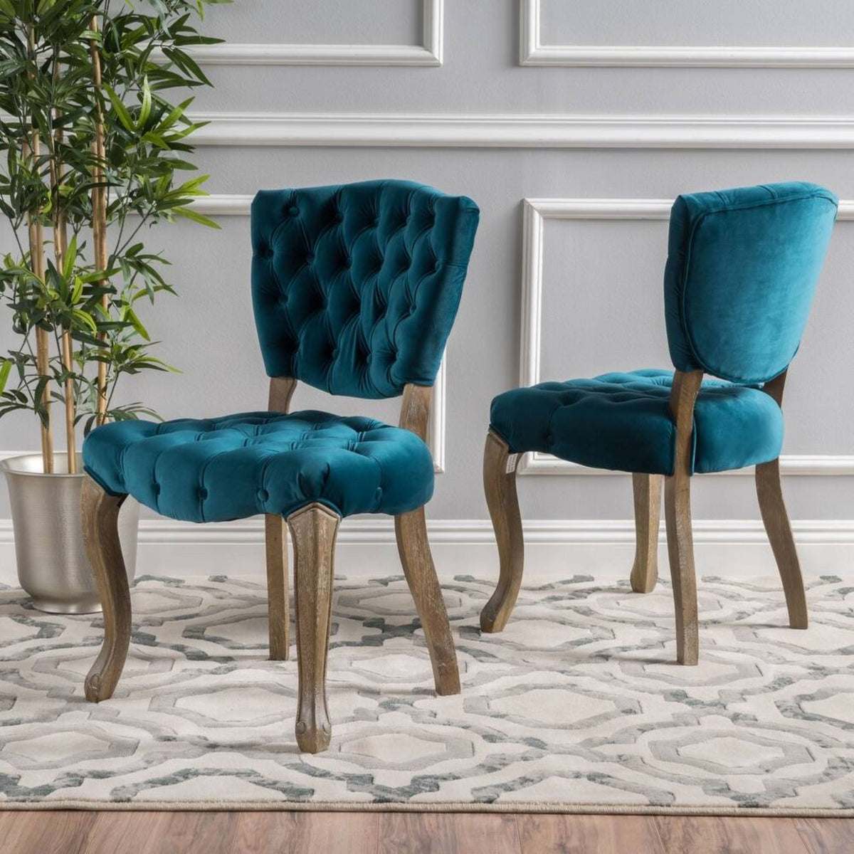 KD Tufted Chair Set of 2, photo 2 of 10