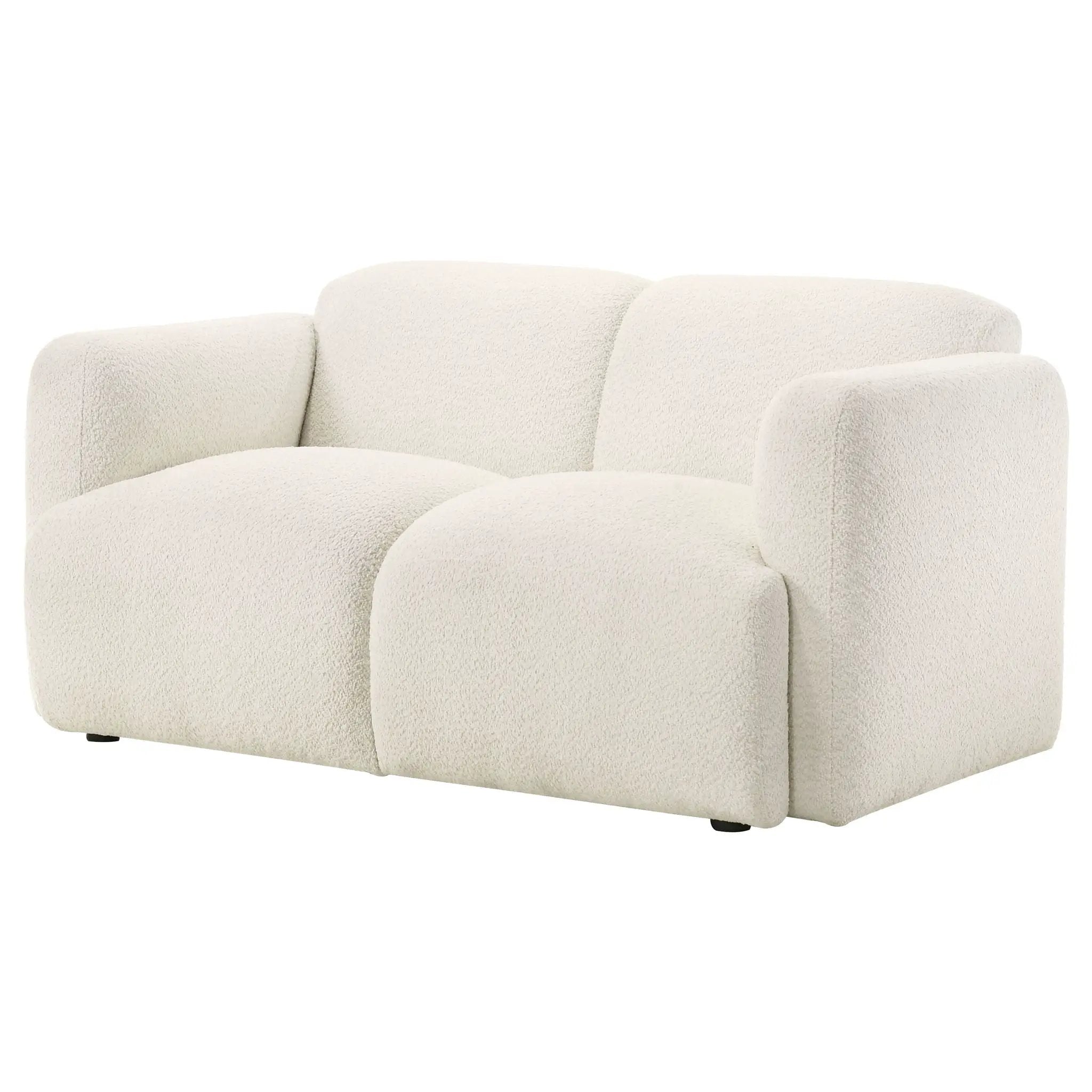 Dorset Fabric Upholstered Round Track Arm Loveseat White by Unique Piece Furniture