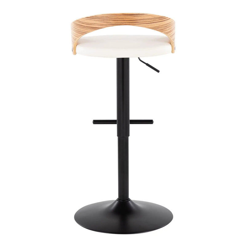 Grotto - Contemporary Adjustable Barstool With Swivel & Straight T Footrest (Set of 2) by Unique Piece Furniture