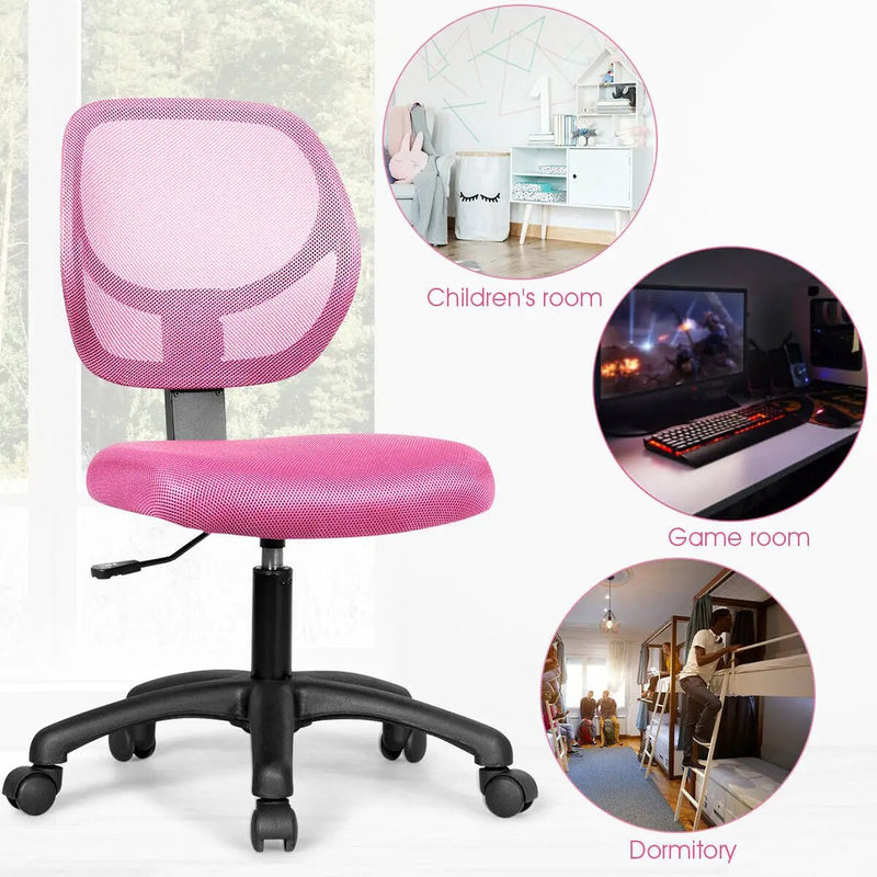Low-back Computer Task Chair with Adjustable Height and Swivel Casters by DirectDeals