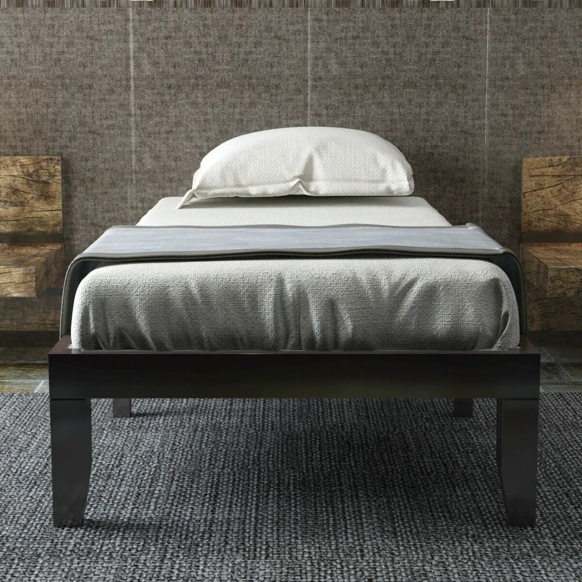 Twin Size 14 Inch Wooden Slats Bed Mattress Frame by DirectDeals