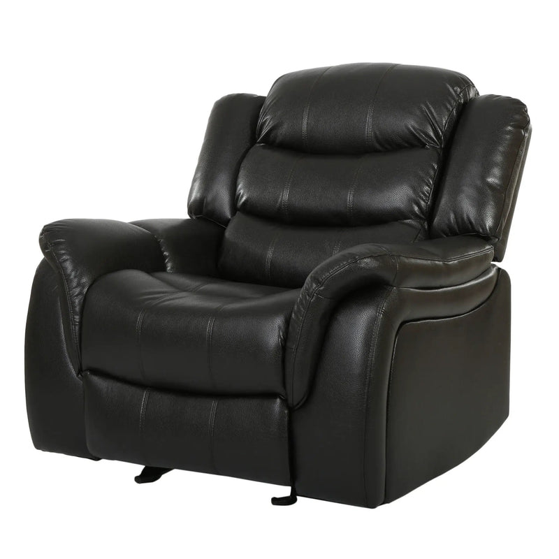 Classic Design Recliner, Upholstery Recliner, Glider Recliner - Black Berry by HouseOfZazla