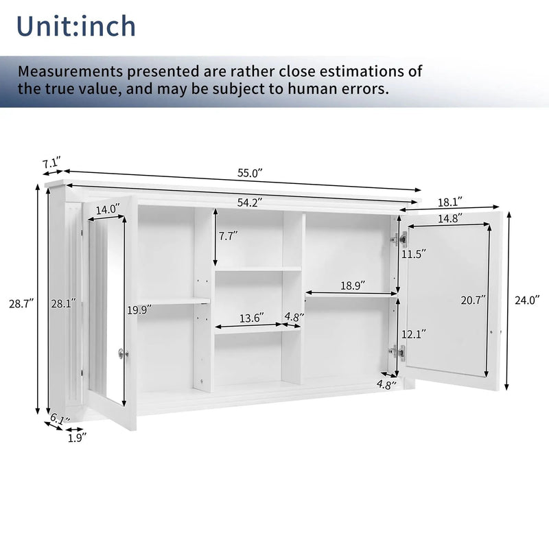 Modern Wall-Mount 2 In 1 Mirror Cabinet With Adjustable Shelves, Soft-Closing Hinges by HouseOfZazla