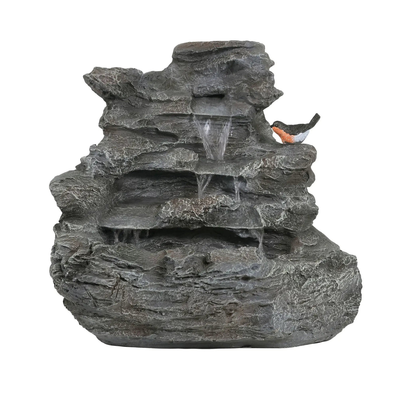 Concrete Rock Waterfall Fountain with LED Lights by HouseOfZazla