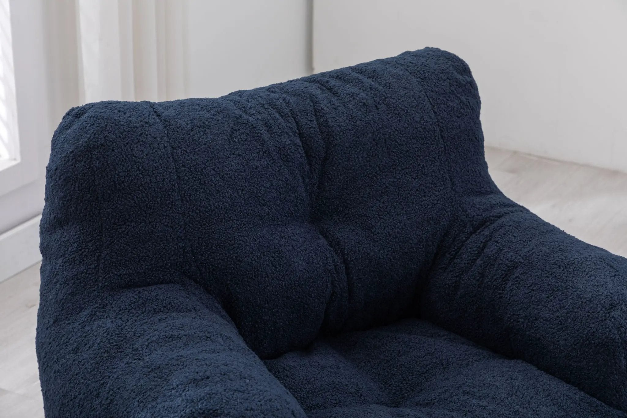 Soft Teddy Fabric Tufted Foam Bean Bag Chair With Teddy Fabric by Unique Piece Furniture