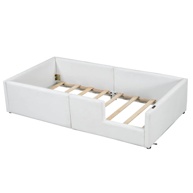 Platform Bed With Guardrail And Charging Station by HouseOfZazla