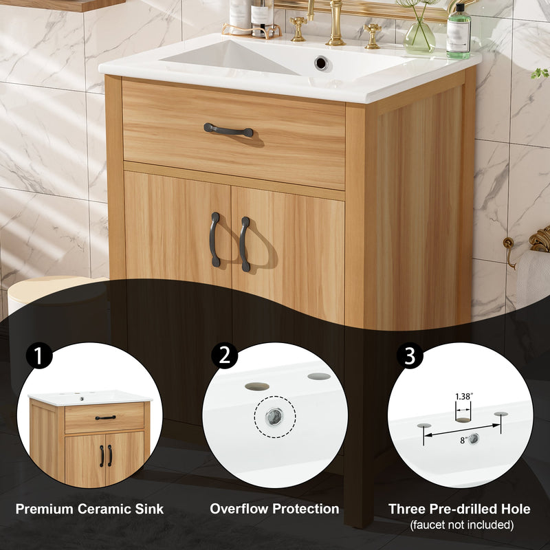 24" Bathroom Vanity with Solid Wood Frame, photo 7 of 10