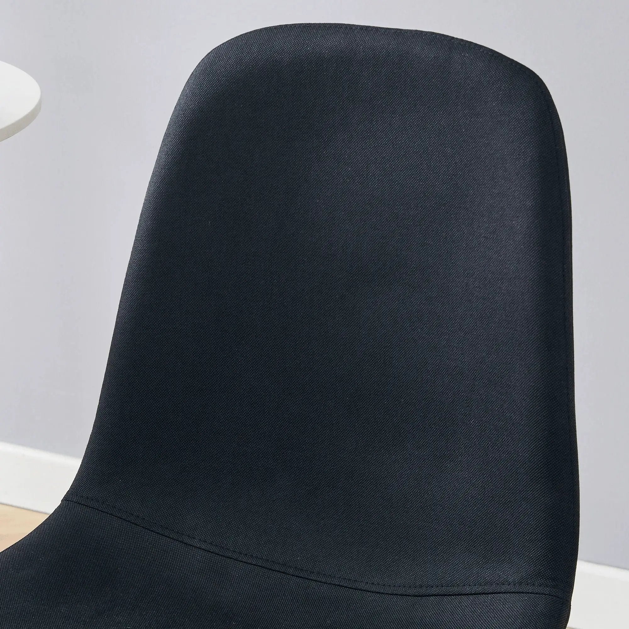 Luxury Simple Chair (Set of 4) Linen Cotton High Resilience Dining Chair With Metal Color Leg - Black / Walnut by HouseOfZazla