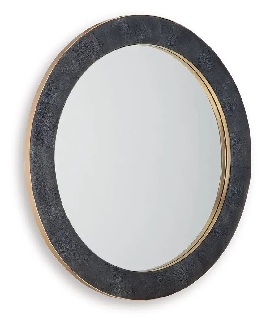 Corinsworth - Accent Mirror - Charcoal / Brass Finish by Unique Piece Furniture
