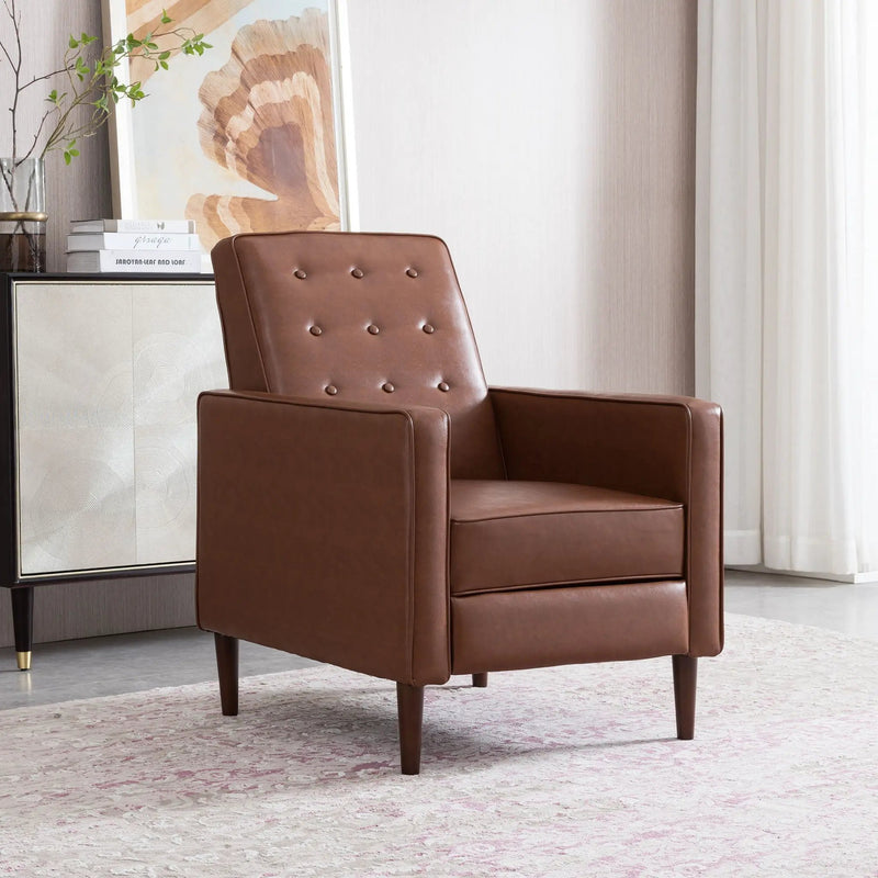 Mid-Century Modern Recliner With Button Tufted Waffle Stitch by HouseOfZazla