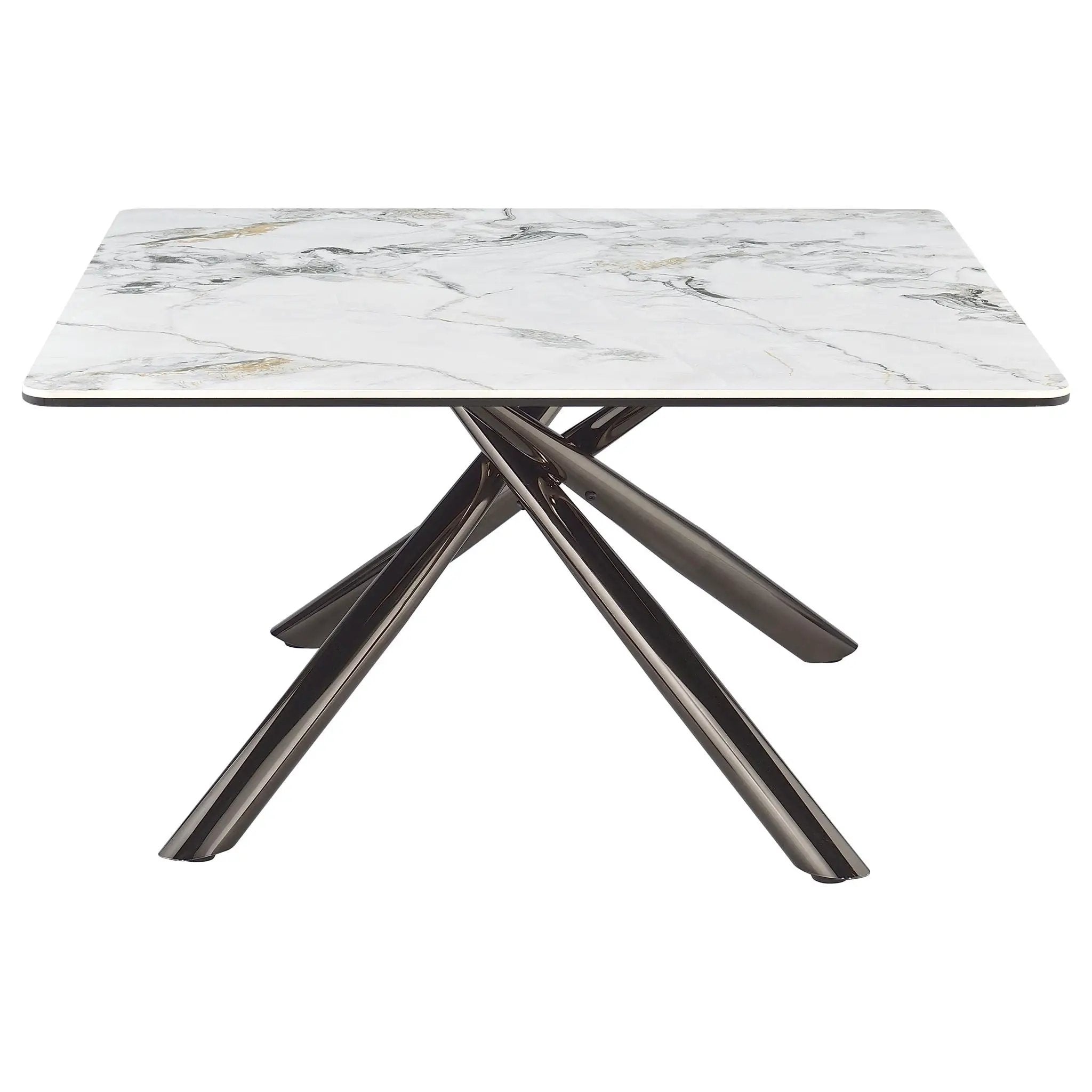 Carvell Square Sintered Stone Top Coffee Table Mirage White by Unique Piece Furniture
