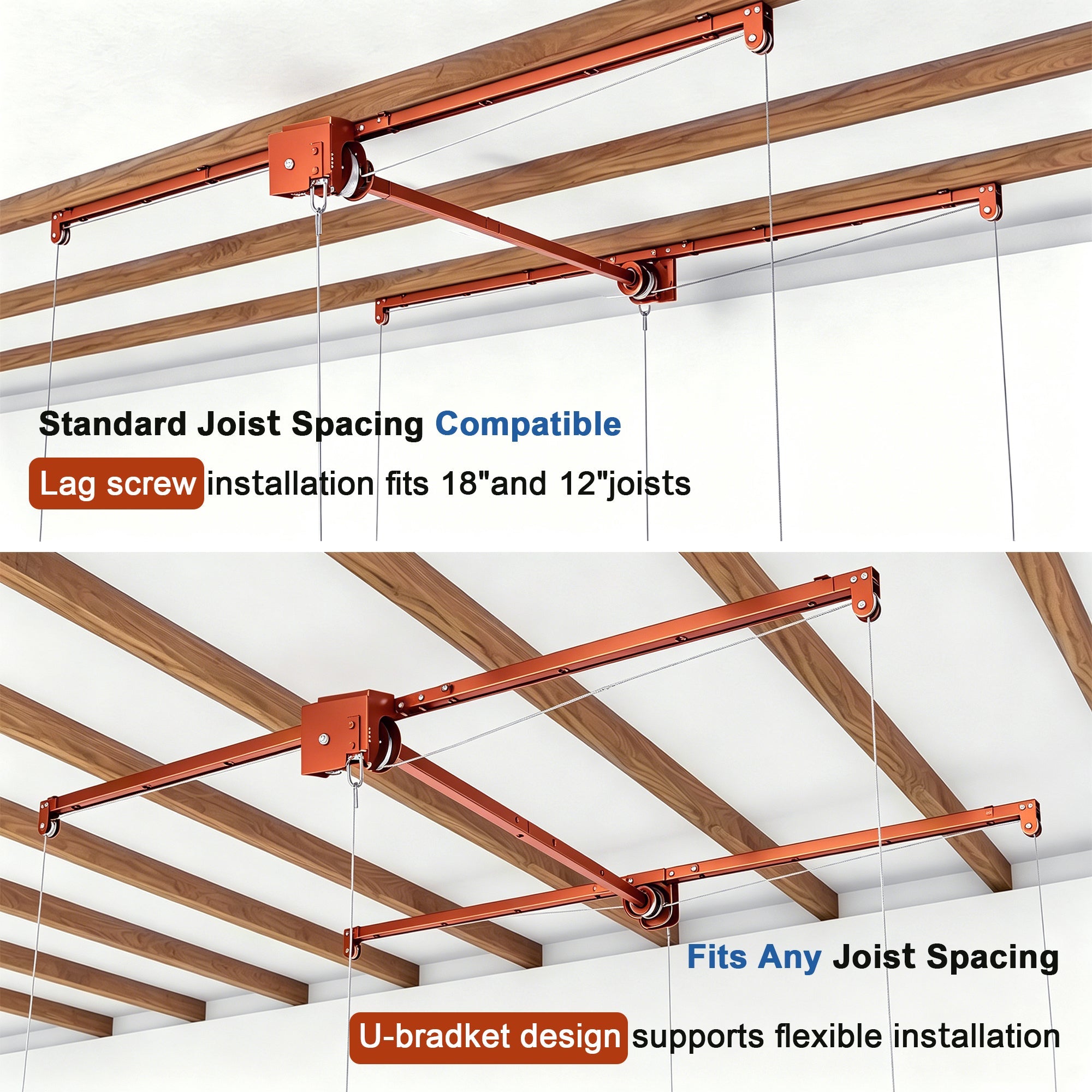 Orange Overhead Garage Storage Rack 3x6 FT by HouseOfZazla