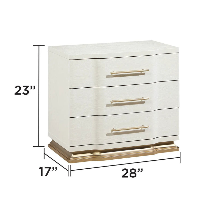 Lexington - 3 Drawer Nightstand - Beige by HouseOfZazla