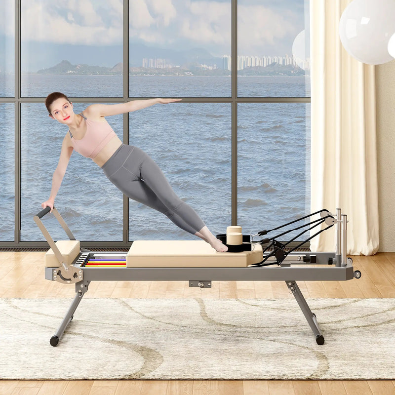 Foldable Pilates Reformer Machine for Home Gym by HouseOfZazla