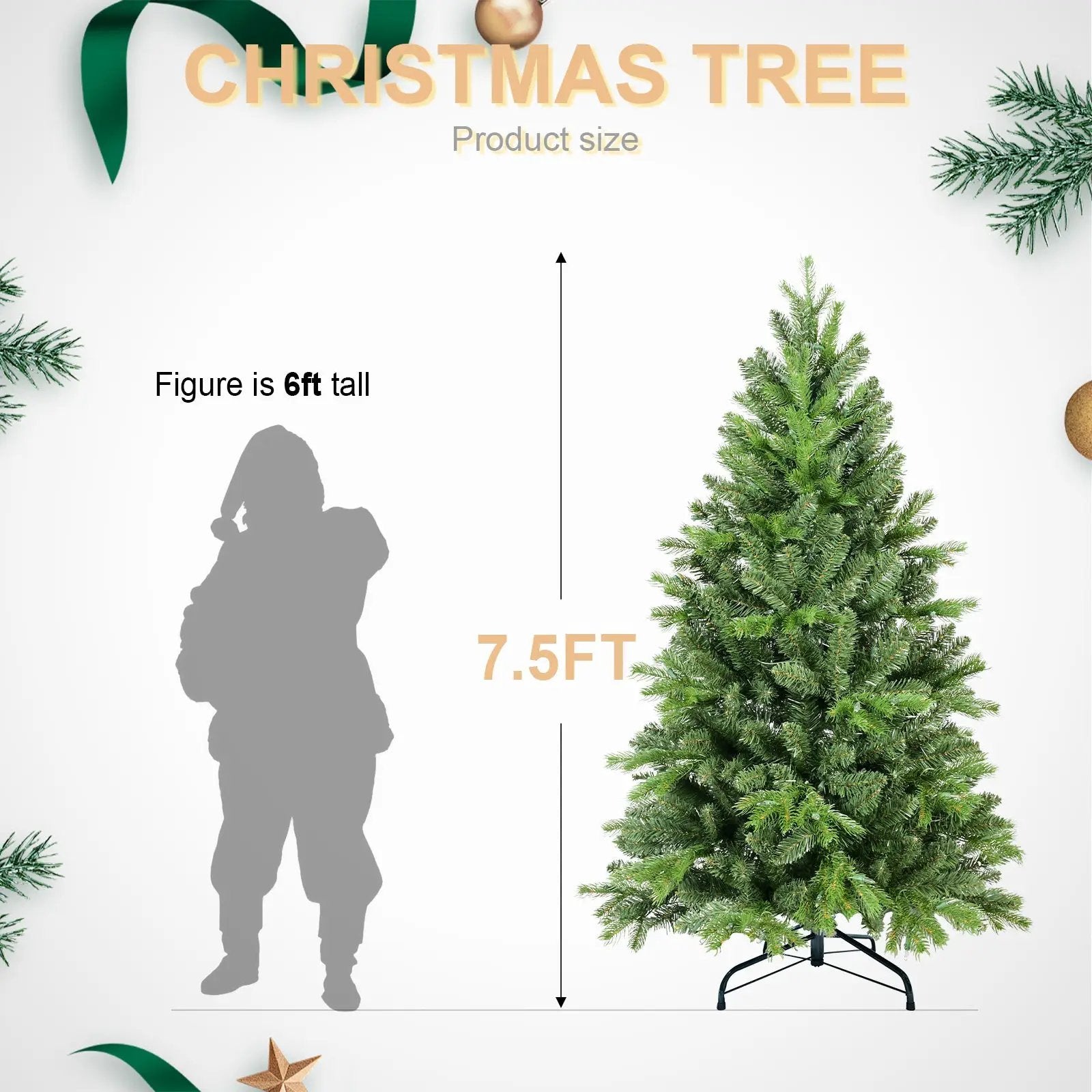 7FT Christmas Tree with 1375 PE+PVC Tips by HouseOfZazla