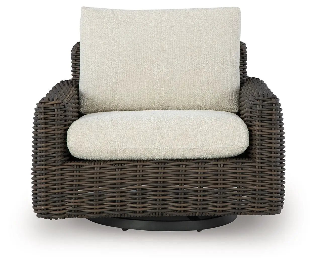 Kimora - Swivel Glider Lounge With Cushion - Beige / Dark Brown by Unique Piece Furniture