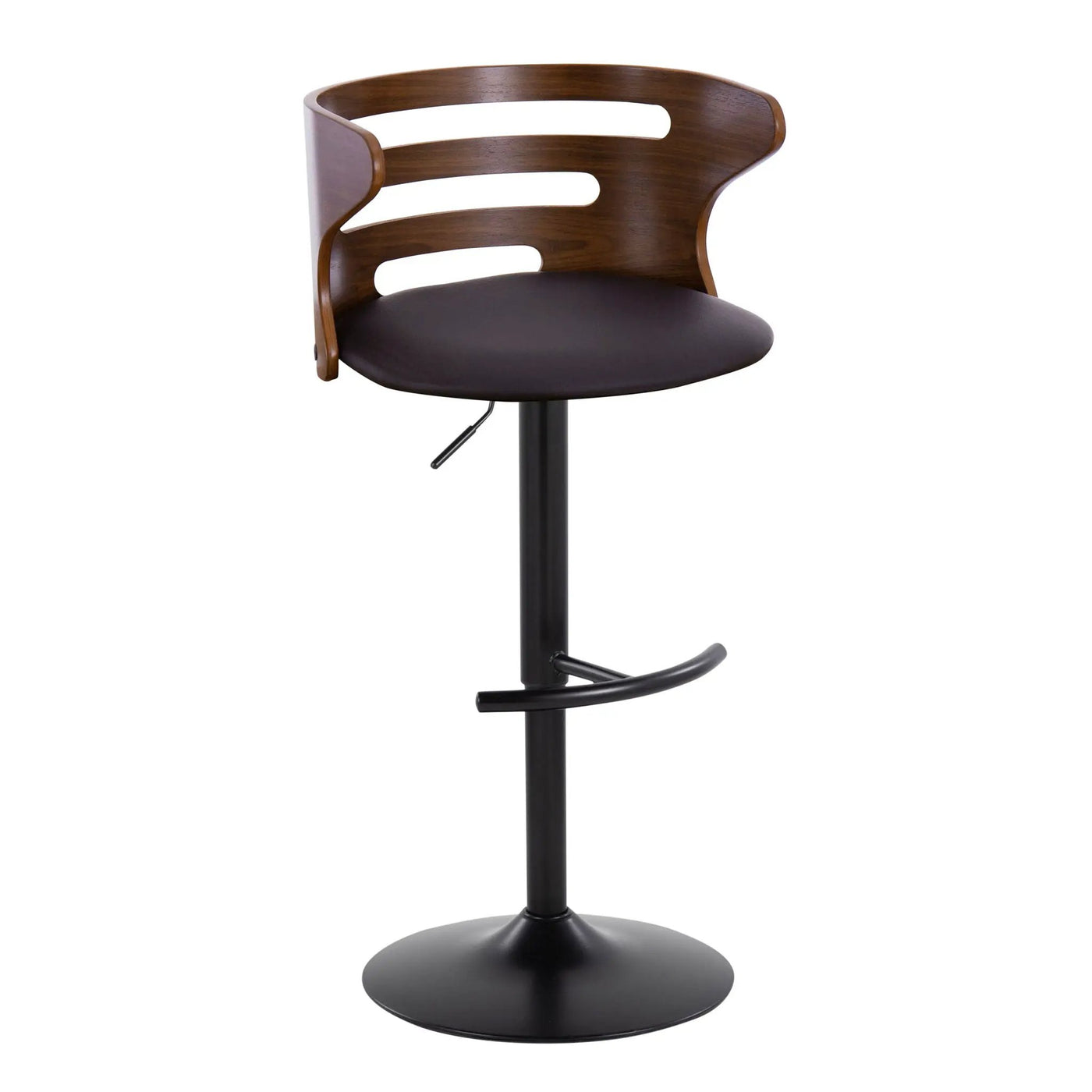 Cosi - Mid Century Modern Adjustable Barstool With Swivel With Rounded T Footrest (Set of 2) by HouseOfZazla