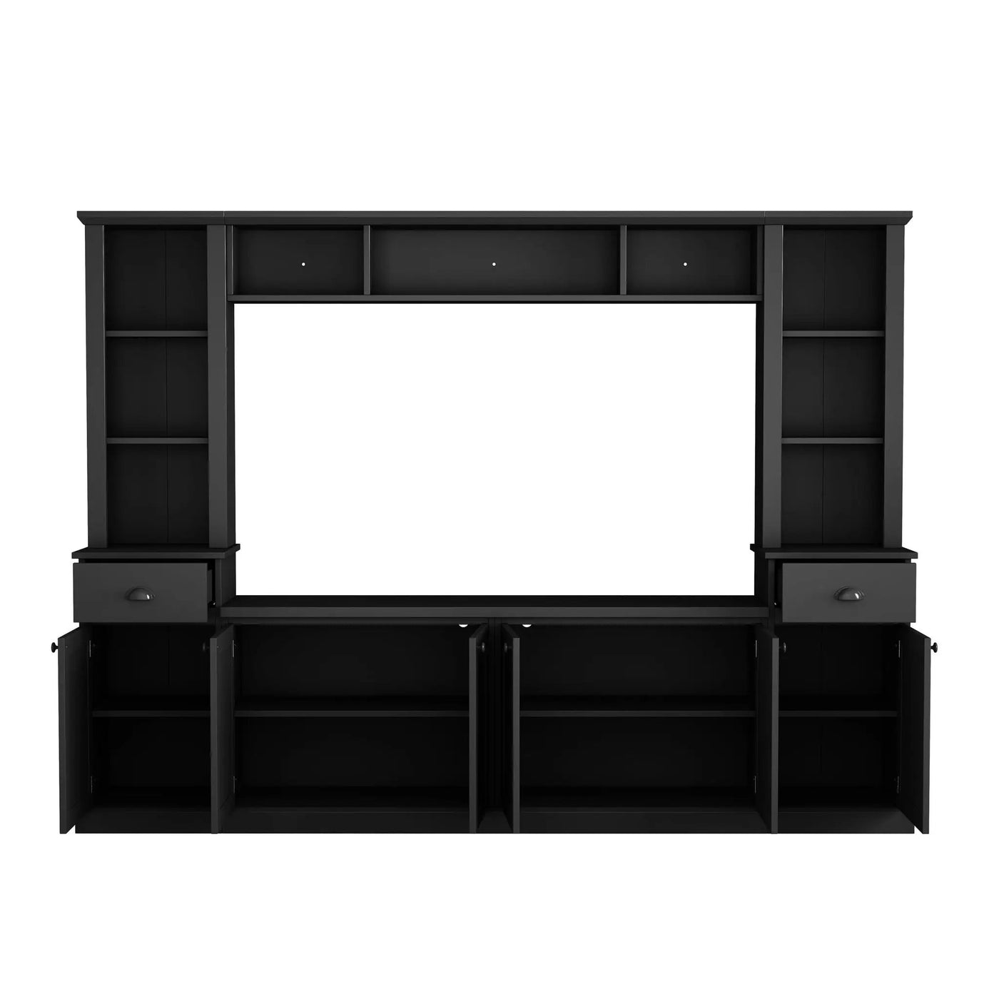 Minimalist Entertainment Wall Unit Set With Bridge For TVs Up To 75" by HouseOfZazla