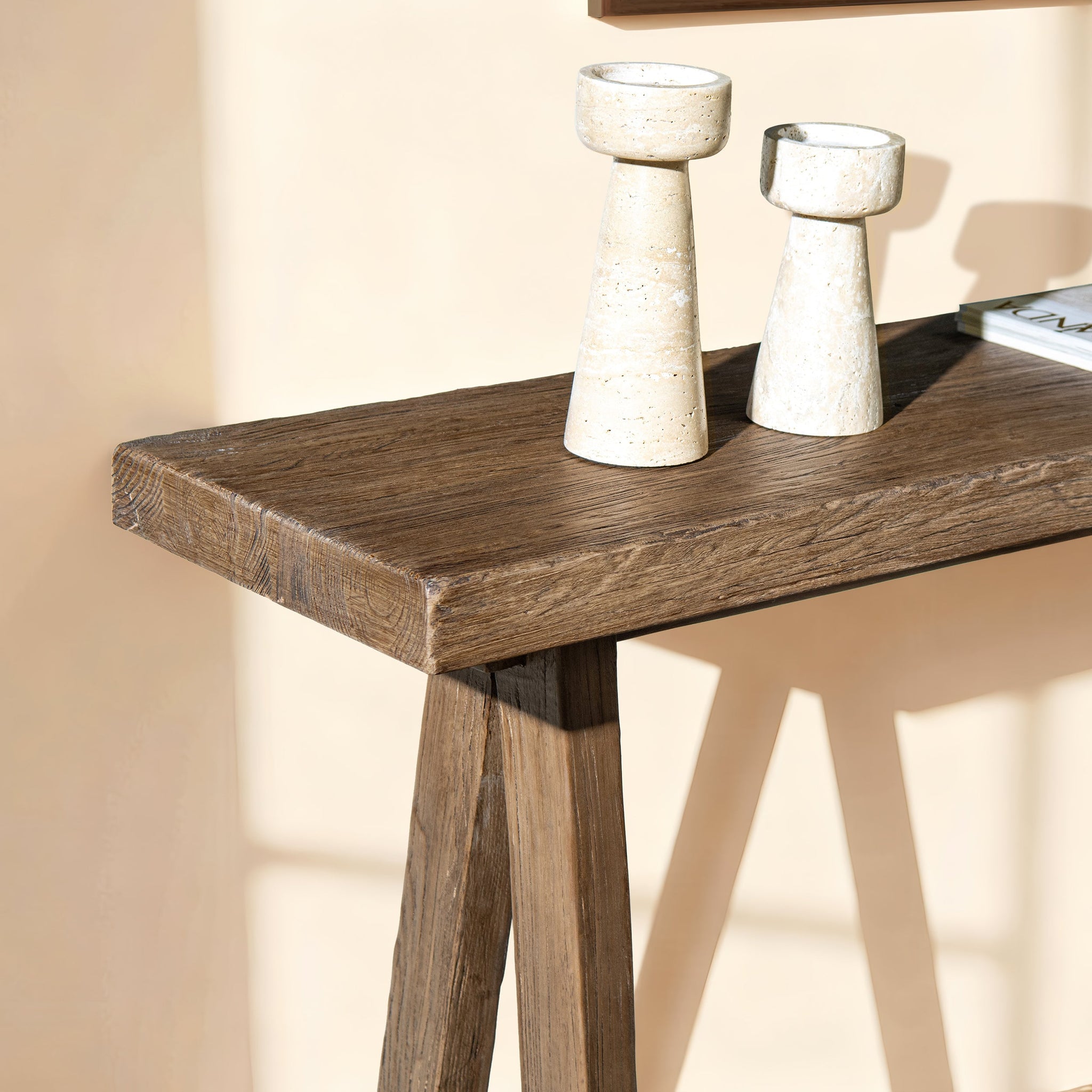 Hawthorne 60'' Solid Reclaimed Elm Trestle Console Table by HouseOfZazla