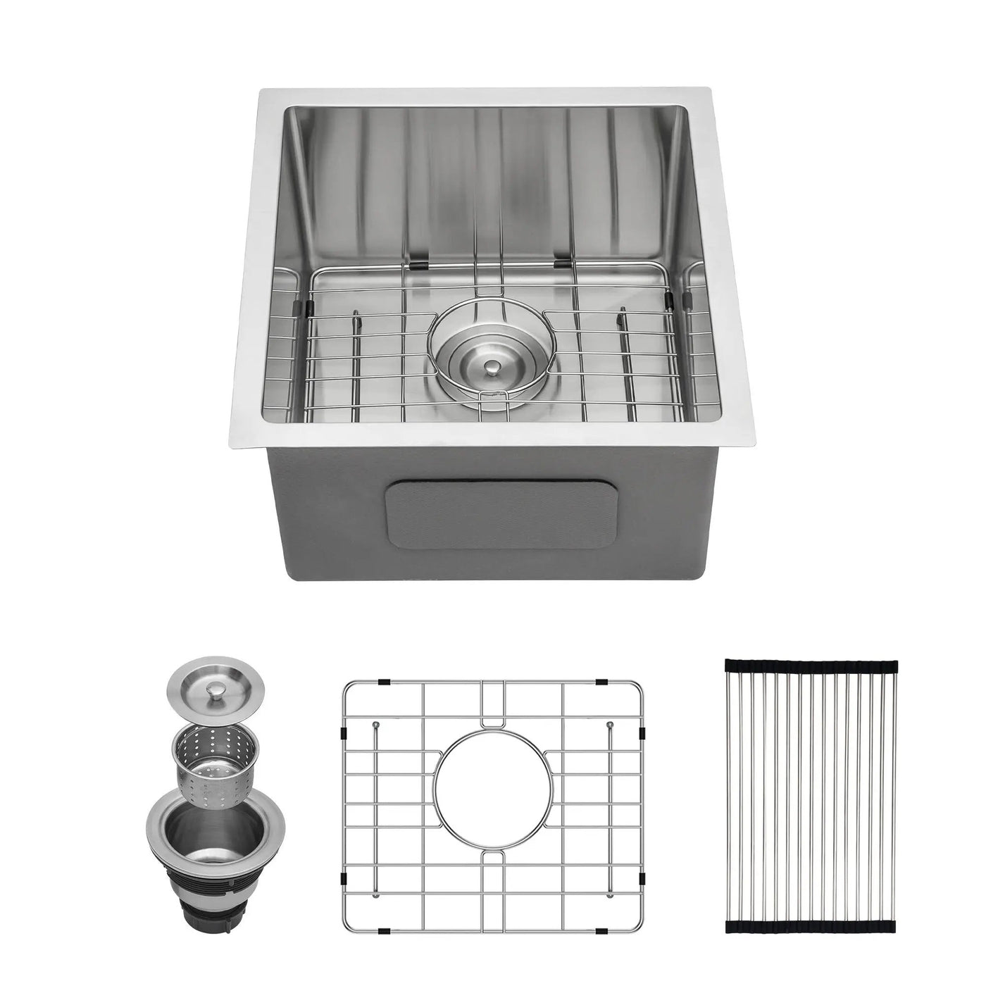 Modern Undermount Stainless Steel Kitchen Sink 16 Gauge, Deep Single Bowl by HouseOfZazla
