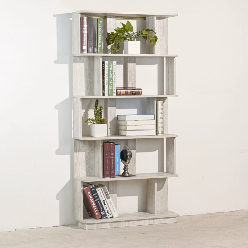 Modern 5 Tier Open Storage Bookcase