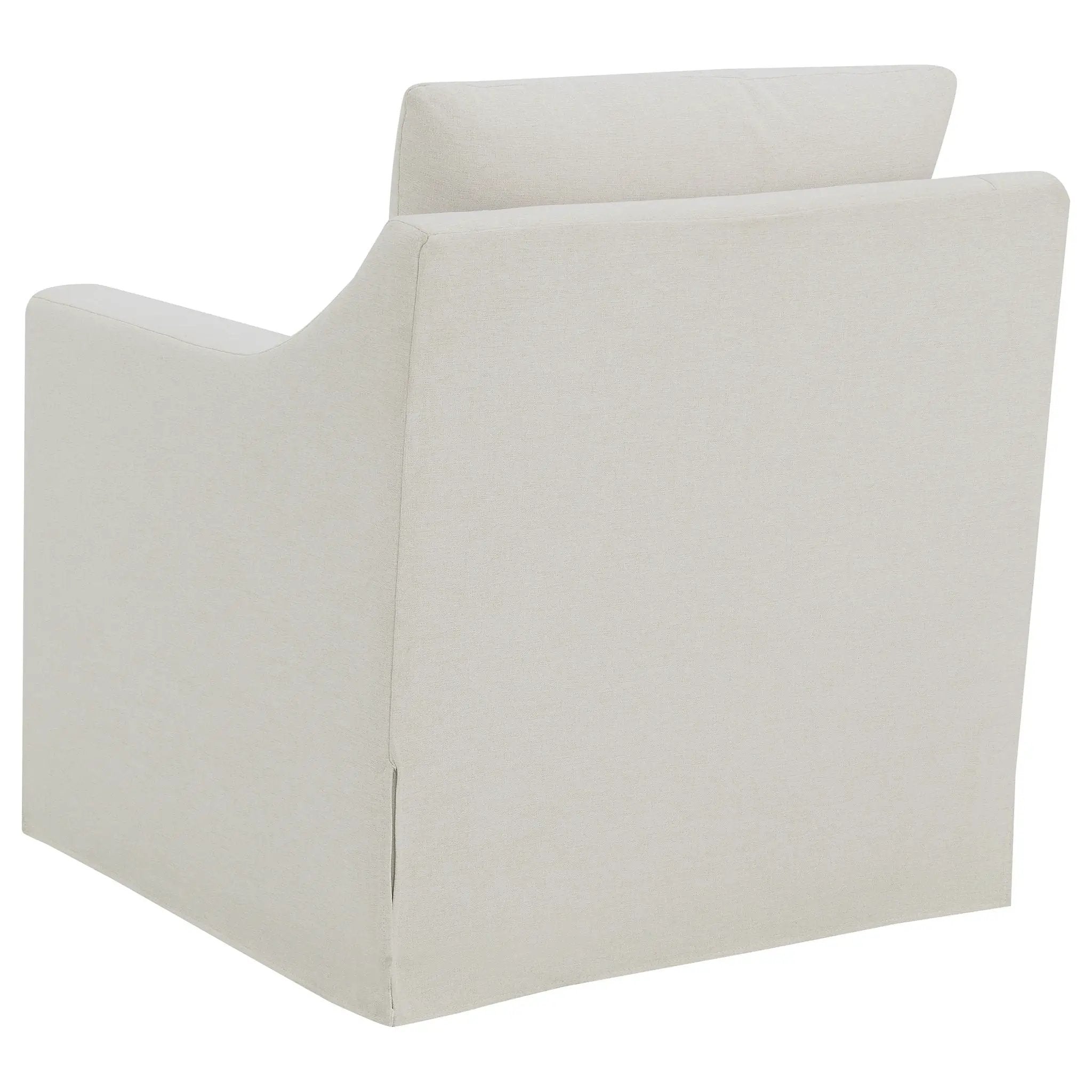 Winter Upholstered Sloped Arm Accent Swivel Chair Beige by Unique Piece Furniture