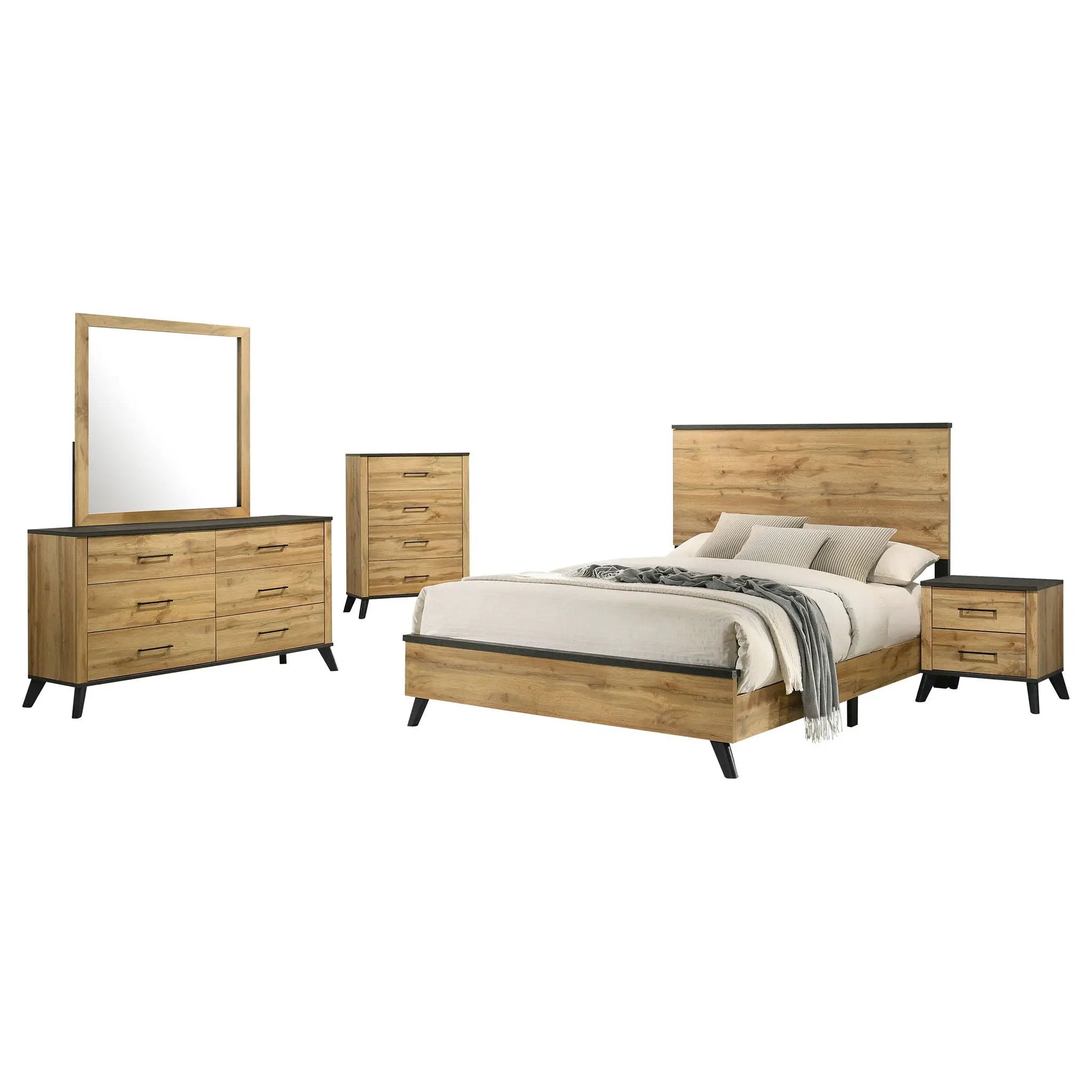 Kaywood 5-piece Queen Bedroom Set Natural Pine by Unique Piece Furniture