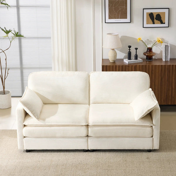 69" Plush Cloud Loveseat: Modular 2-Seater Sectional Sofa