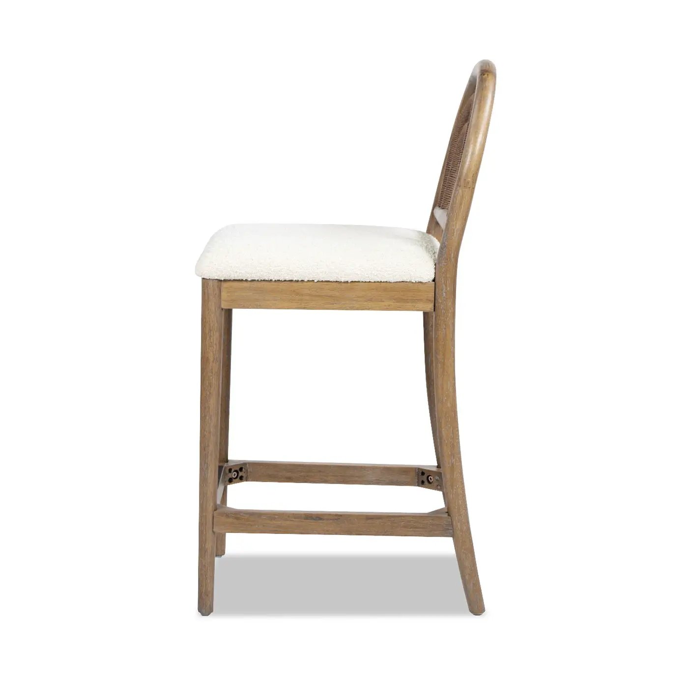 Leon - Arched Back & Upholstered Counter Stool (Set of 2) - Ivory White by HouseOfZazla