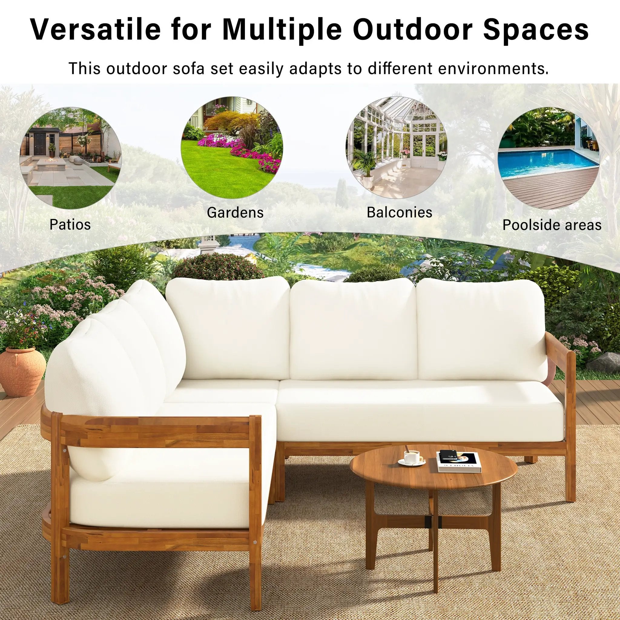 U_Style Acacia Solid Wood Patio Furniture Set by HouseOfZazla